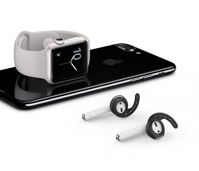 A-One Brand - Silikon Earhooks till Apple AirPods - Svart