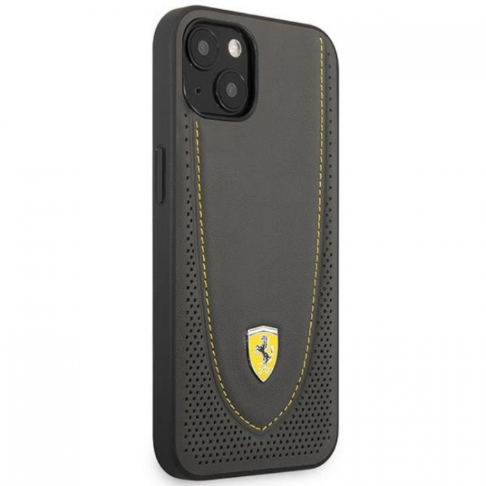Ferrari - Ferrari iPhone 13 Mobilskal Lder Curved Line - Svart