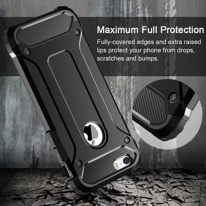 Forcell - iPhone 5/5S/SE Skal Forcell Armor Hrdplast - Svart