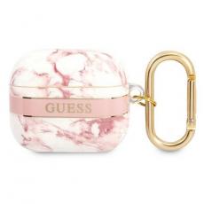 Guess - Guess AirPods 3 Skal Marble Strap Collection - Rosa