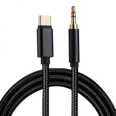 SiGN - SiGN USB-C 3.5mm Ljudkabel 1m - Svart/Nylon