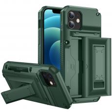 A-One Brand - iPhone 11 Skal Korthållare Built-in Kickstand - Grön