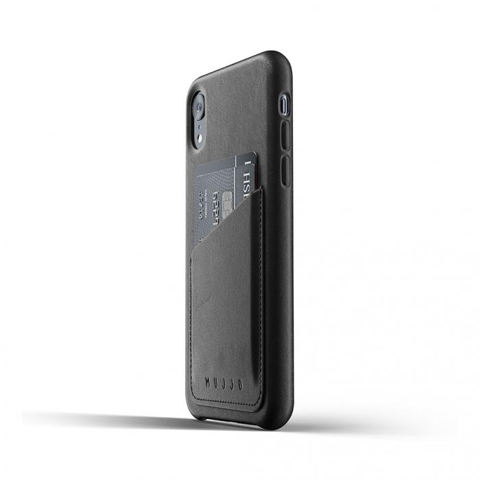 UTGATT5 - Mujjo Full Leather Wallet Case fr iPhone XR - Svart