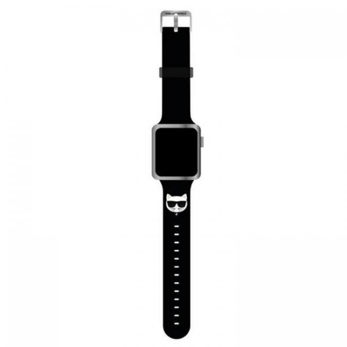 KARL LAGERFELD - Karl Lagerfeld Silicone Choupette Heads Strap Apple Watch 42/44/45mm - Svart