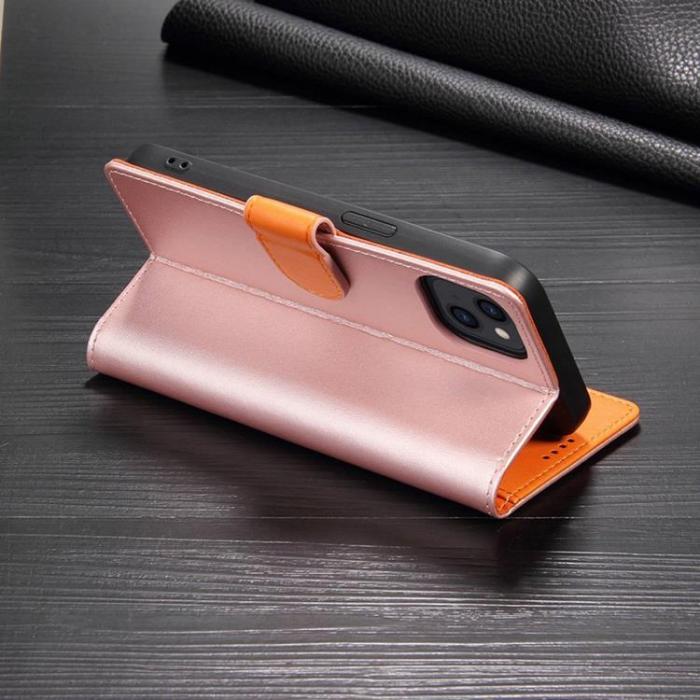 A-One Brand - iPhone 14 Plnboksfodral Dual Flip - Rosa Guld