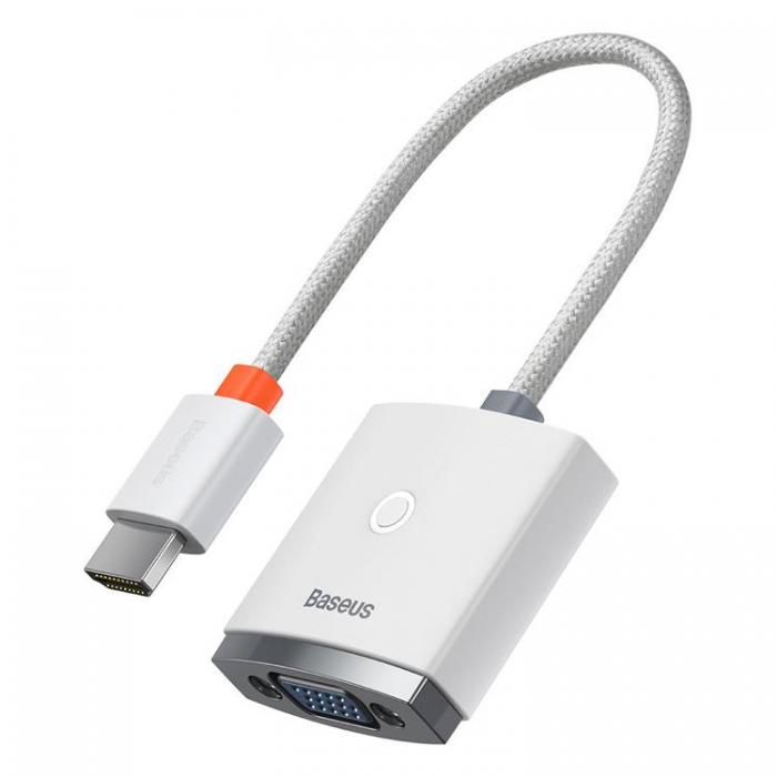 BASEUS - Baseus Adapter HDMI Till VGA Mini jack 3.5 mm Micro USB - Vit