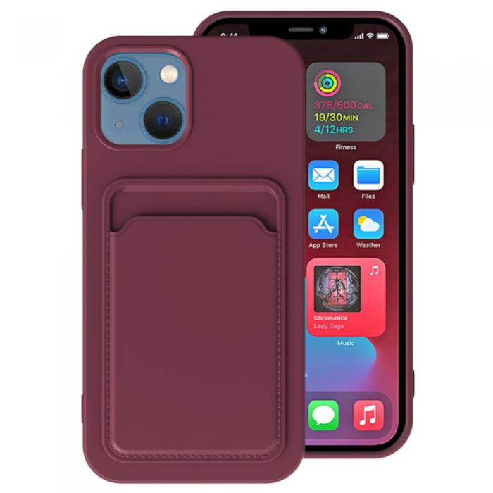 OEM - iPhone 8 Skal med Kortfack - Rdbrun