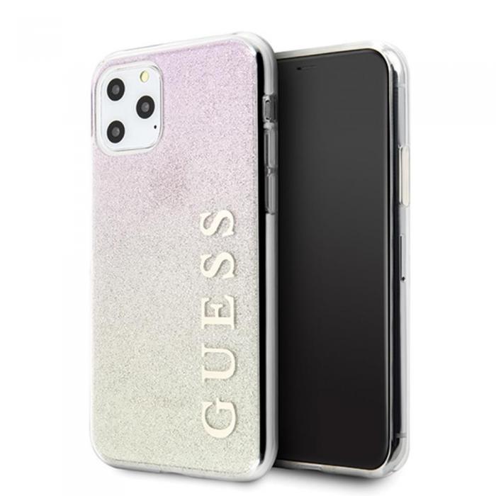 Guess - Guess iPhone 11 Pro Skal Rosguld Glitter Gradient