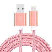 SiGN&#8233;USB kabel med Lightning kontakt för iPhone & iPad Nylontyg. 2m&#8233;