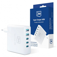 3MK - 3mk Gan Snabb väggladdare USB-C 140W Hyper - Vit