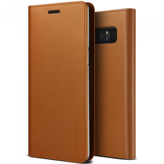 UTGATT4 - Verus kta lder Plnboksfodral till Samsung Galaxy Note 8 - Brun