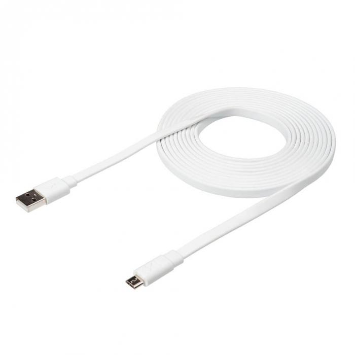 UTGATT1 - Xtorm Flat USB-A / Micro-USB Kabel 3m - Vit