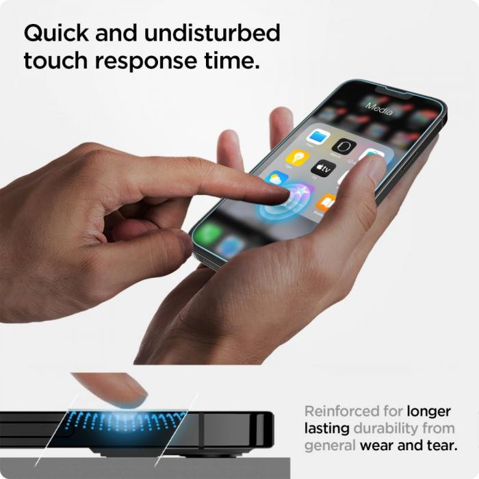 Spigen - Spigen EZ Fit iPhone 14/13 Pro/13 Skärmskydd Härdat Glas (2 Pack)