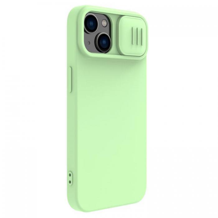 Nillkin - Nillkin iPhone 15 Mobilskal CamShield Silky Silikon - Ljusgrn