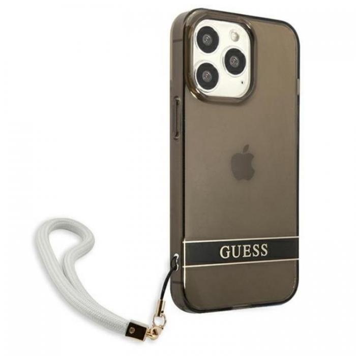 UTGATT1 - Guess iPhone 13 Pro Max Skal Translucent Stap - Svart