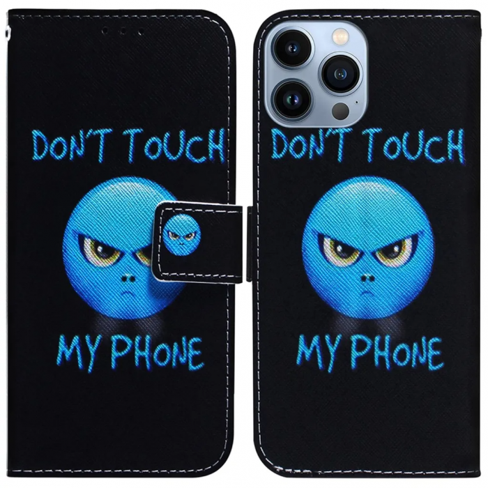 Taltech - iPhone 15 Pro Plnboksfodral med Tryck - Dont Touch My Phone
