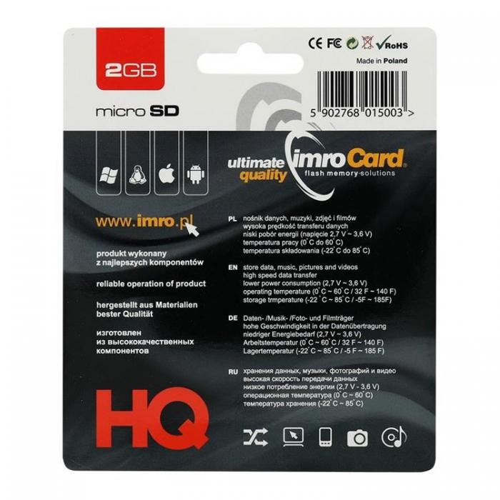 Imro - Imro Minneskort MicroSD 2 GB Med Adapter