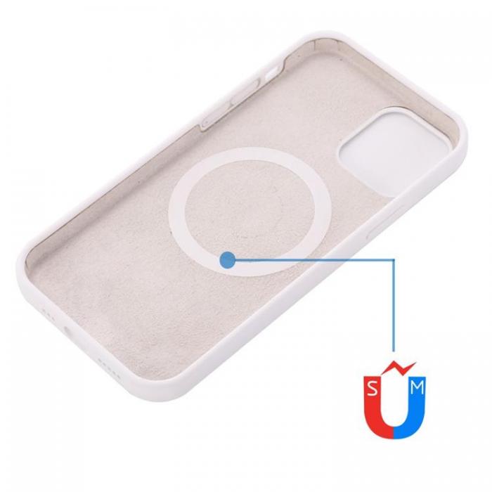 A-One Brand - Liquid Silicone MagSafe Magnetic Skal till iPhone 13 Mini - Vit