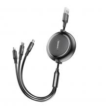BASEUS - Baseus Golden Loop 3in1 micro USB/ lightning/ USB-C 120cm Svart