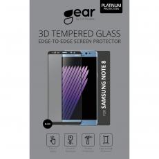 GEAR - GEAR Härdat Glas Skärmskydd 3D Full Cover Svart Samsung Note 8