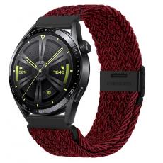 A-One Brand - Galaxy Watch 6 Classic (47mm) Armband Hoco Braided Nylon - Röd