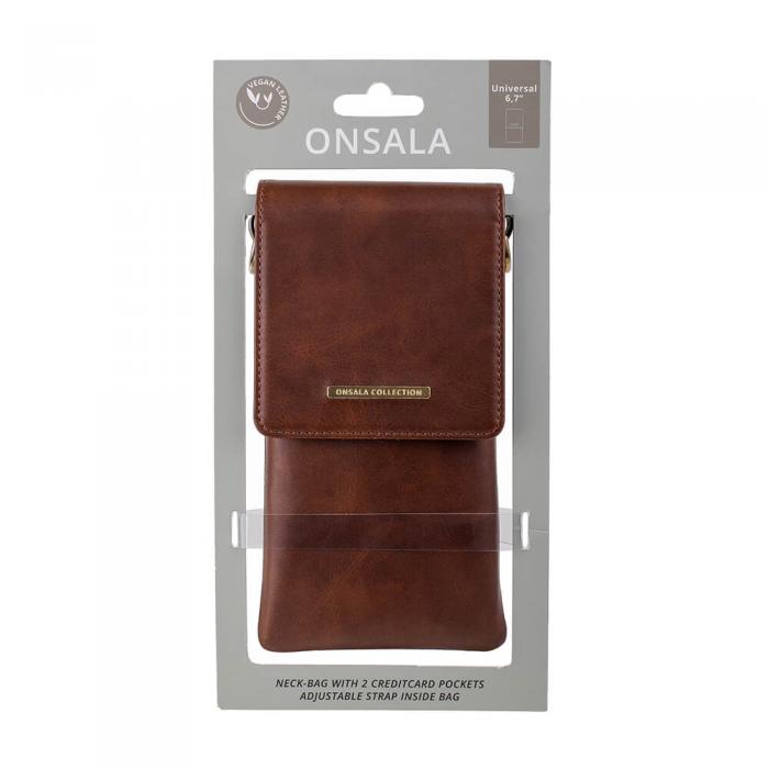 Onsala Collection - ONSALA Mobilvska med Halsrem Brun Universal 6.7