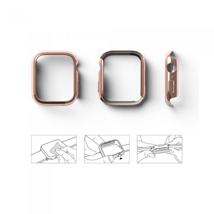 UTGATT5 - Ringke Slim Skal 2-Pack Apple Watch 7 41mm - Clear och Rosa Gold
