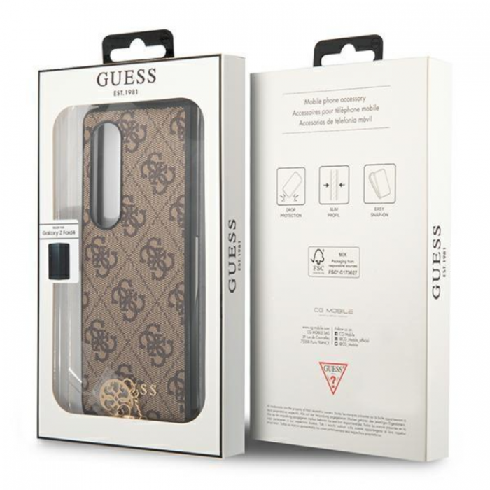 Guess - Guess Galaxy Z Fold 4 Skal 4G Charms Collection - Brun