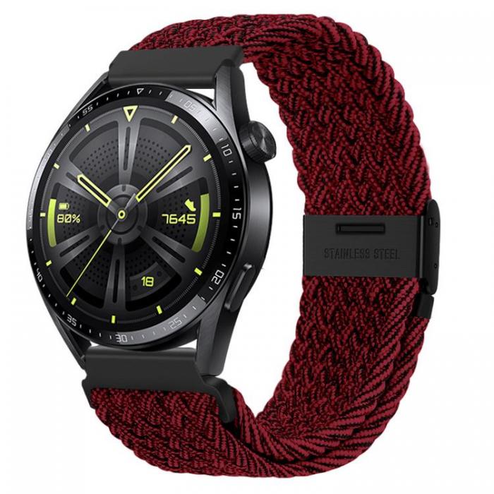 A-One Brand - Galaxy Watch (20mm) Armband Hoco Braided Nylon - Rd