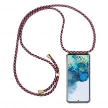 CoveredGear-Necklace - Boom Galaxy S20 mobilhalsband skal - Red Camo Cord