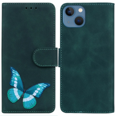 Taltech - iPhone 15 Plus Plånboksfodral med Fjärilstryck - Grön