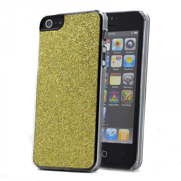 UTGATT4 - Glitter skal till Apple iPhone 5/5S/SE (Gul)