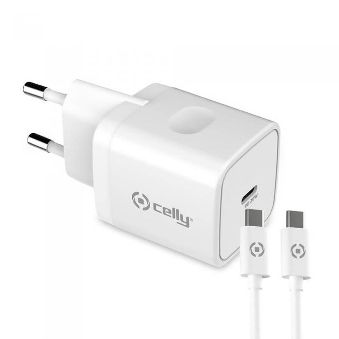 UTGATT1 - Celly USB-laddare USB-C PD 20W + USB-C kabel