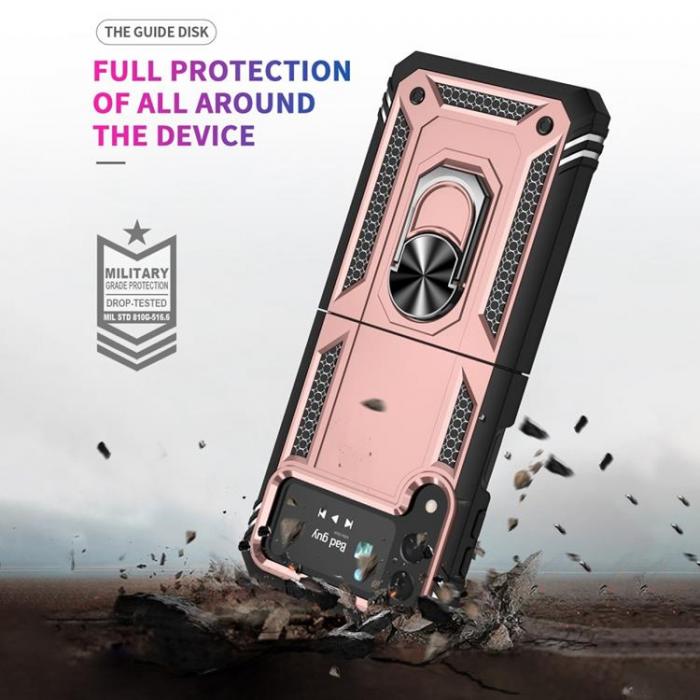 A-One Brand - Galaxy Z Flip 4 Skal Ringhllare Kickstand - Rosa Guld