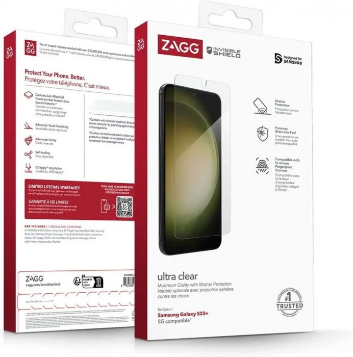 Zagg - Zagg Galaxy S23 Plus Skrmskydd InvisibleShield