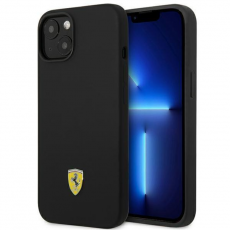 Ferrari - Ferrari iPhone 14 Plus Skal Silicone Metal Logo - Svart