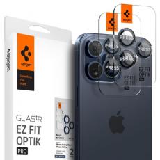 Spigen - [2-PACK] Spigen iPhone 15 Pro/15 Pro Max Kameralinsskydd i Härdat Glas - Navy