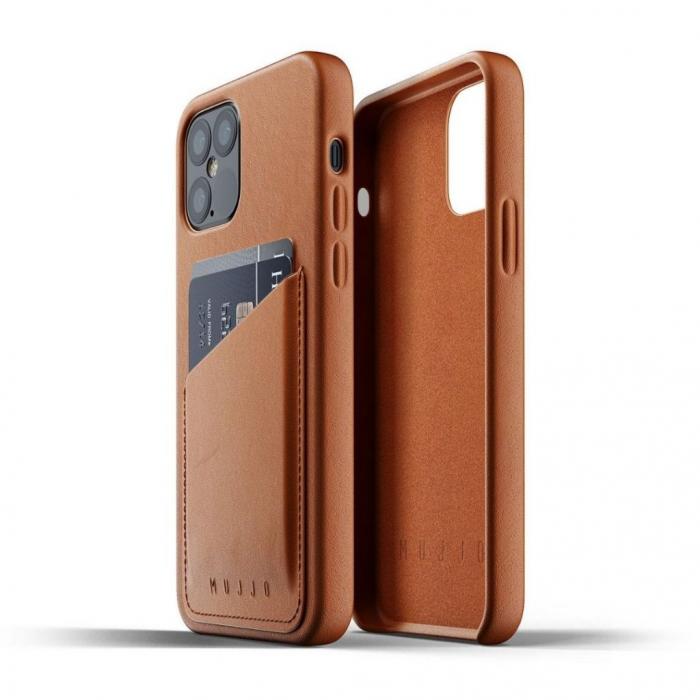UTGATT4 - Mujjo Full Leather Wallet iPhone 12 & 12 Pro - Tan