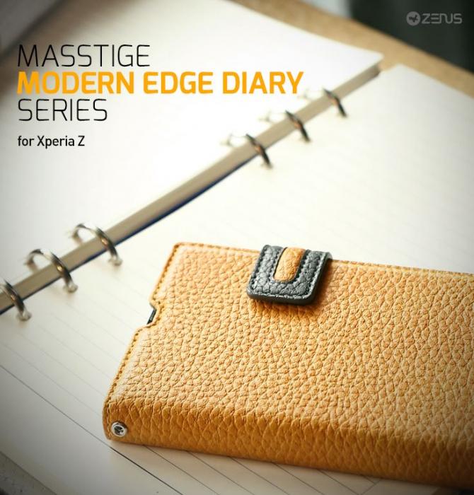 UTGATT4 - Zenus Masstige modern Edge Diary vska till Sony Xperia Z (Gul)
