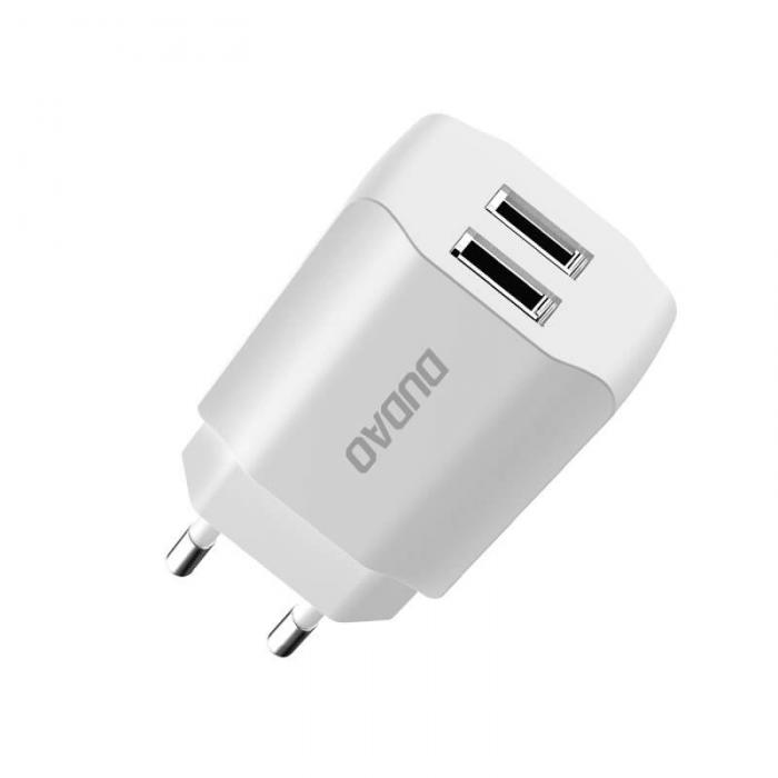 UTGATT1 - Dudao 2x USB Vggladdare 5V/2.4A - Vit