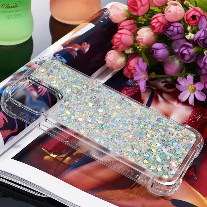 OEM - Drop-Proof Glitter Sequins Skal till iPhone 13 Pro Max - Silver