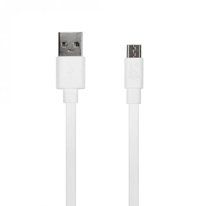 UTGATT5 - Xtorm Flat USB-A / Micro-USB Kabel 1m - Vit