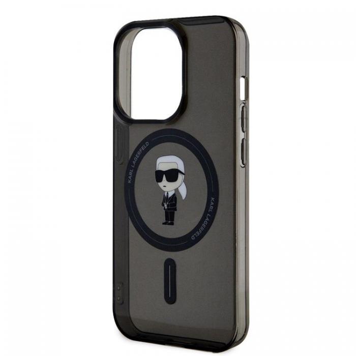 KARL LAGERFELD - Karl Lagerfeld iPhone 15 Pro Mobilskal Magsafe IML Ikonik - Svart