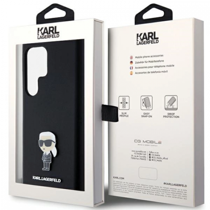 KARL LAGERFELD - Karl Lagerfeld Galaxy S23 Ultra Mobilskal Silikon Ikonik Metal Pin