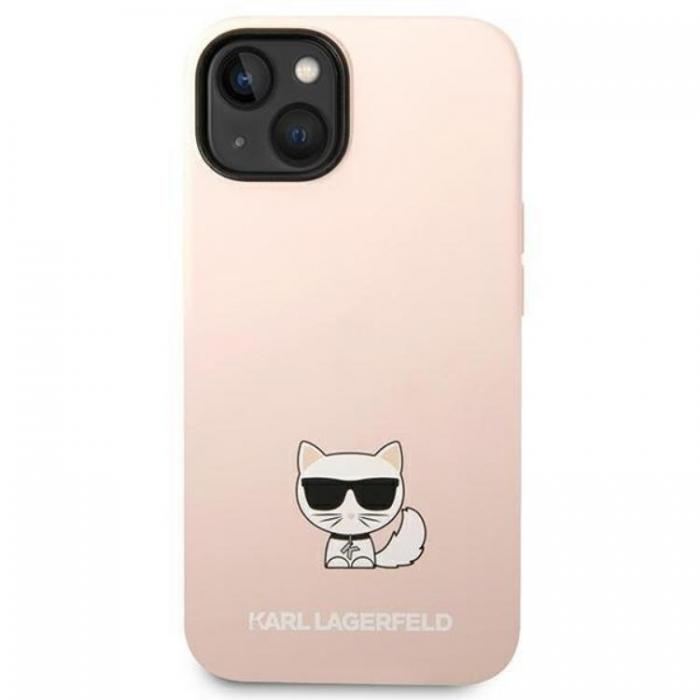 KARL LAGERFELD - Karl Lagerfeld iPhone 14 Plus Skal Silicone Choupette Body - Ljusrosa
