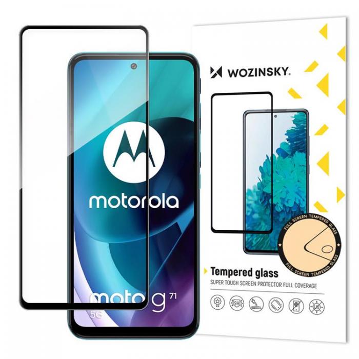 Wozinsky - Wozinsky Motorola Moto G71 5G Hrdat Glas Skrmskydd Full Glue, Svart