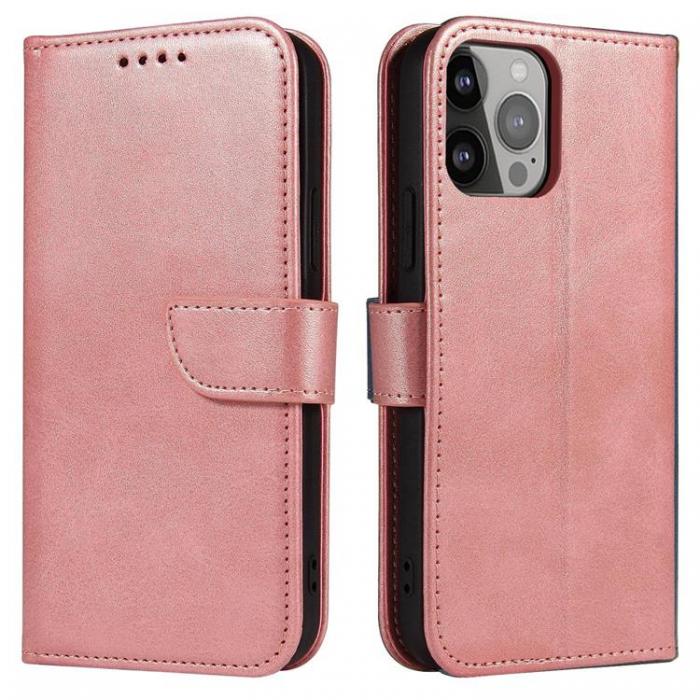 OEM - iPhone 14 Plnboksfodral Elegant Magnet - Rosa