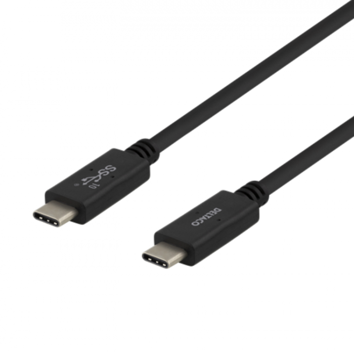 UTGATT1 - Deltaco USB-C till USB-C Kabel 0.5m 100W - Svart