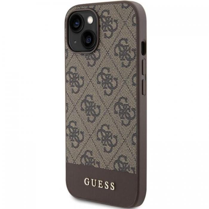 Guess - Guess iPhone 15/14/13 Mobilskal 4G Stripe Collection - Brun