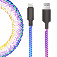 A-One Brand - RGB Lightning Till USB-A Kablar 1m - Flerfärgad